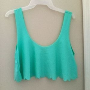 Hot water neon aqua crop top size large